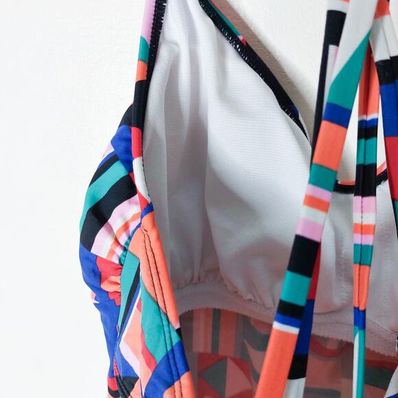 Eco Beach Geometric Strappy Back Tankini Top XL - Picture 7 of 9